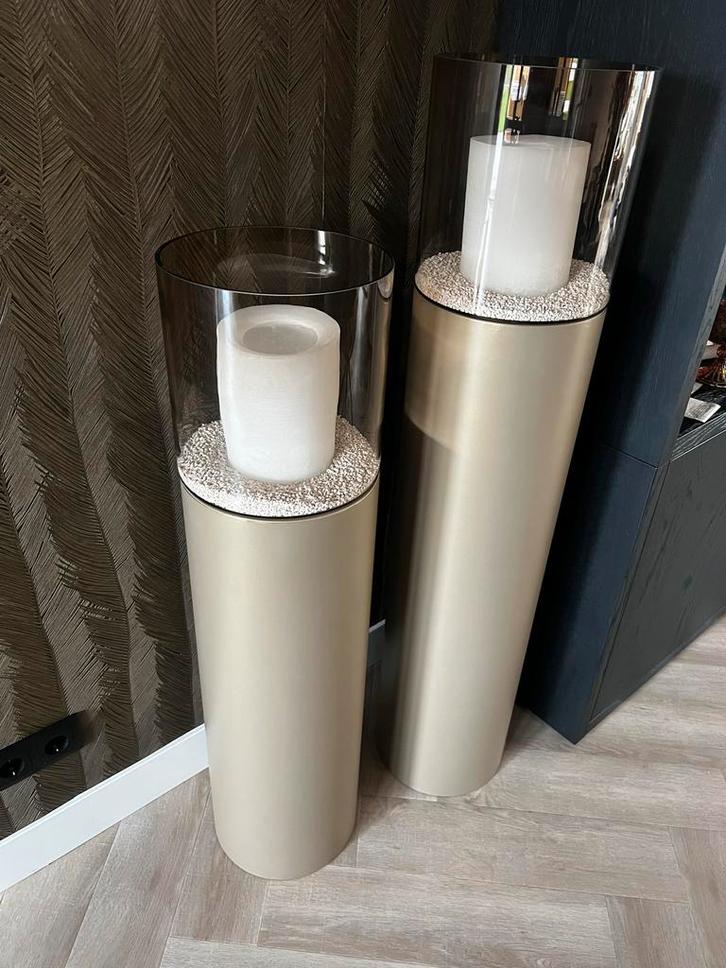 2 Haans Windlichten op pilaar (exclusief kaars en steentjes), Huis en Inrichting, Woonaccessoires | Zuilen en Pilaren, Nieuw, Ophalen
