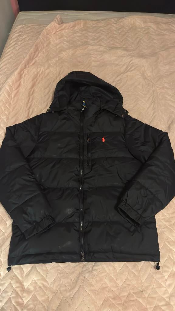 Polo Ralph Lauren zwarte puffer jas met capuchon - maat M, Ophalen of Verzenden, Zo goed als nieuw, Maat 48/50 (M), Zwart