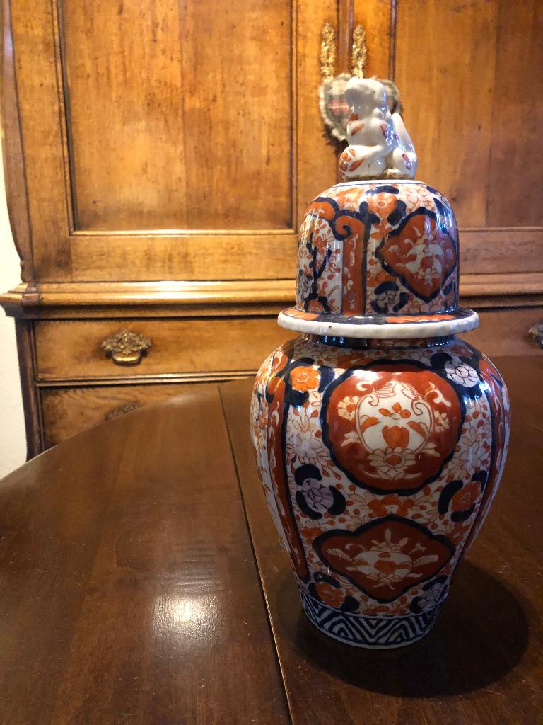 GROTE OUDE IMARI DEKSELVAAS, Ophalen of Verzenden