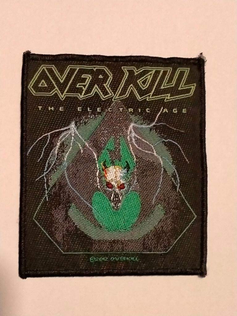 Overkill the electric age 2012 muziek metal rock patch, Ophalen of Verzenden, Gebruikt, Kleding