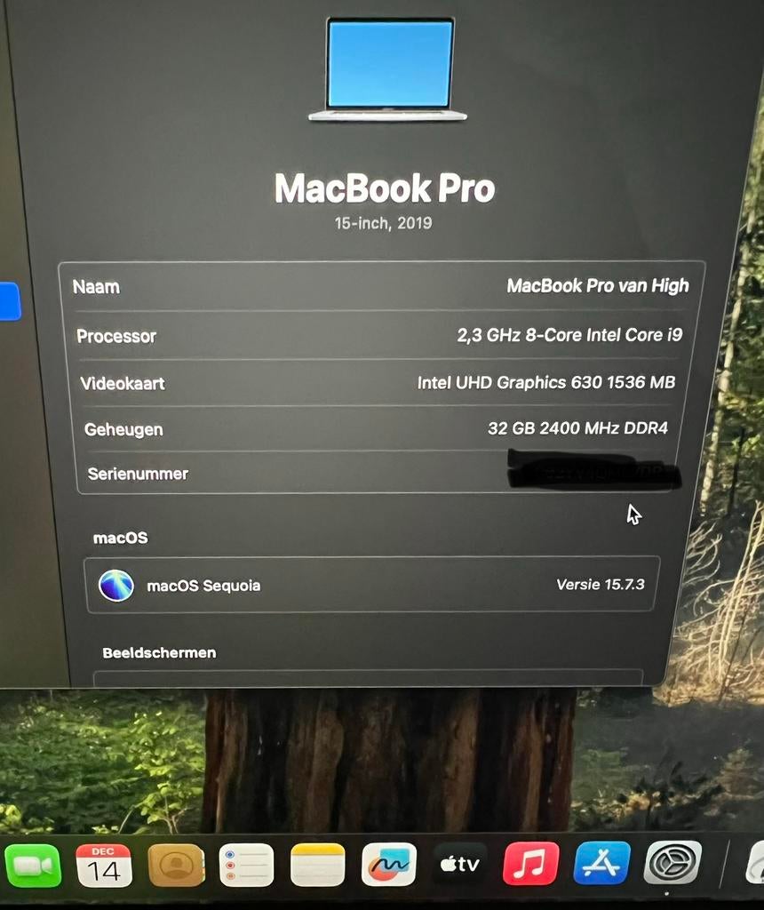 MacBook Pro 15-inch (2019) i9 / 32GB RAM – krachtige laptop, Computers en Software, Apple Macbooks, Gebruikt, 2 tot 3 Ghz, 512 GB