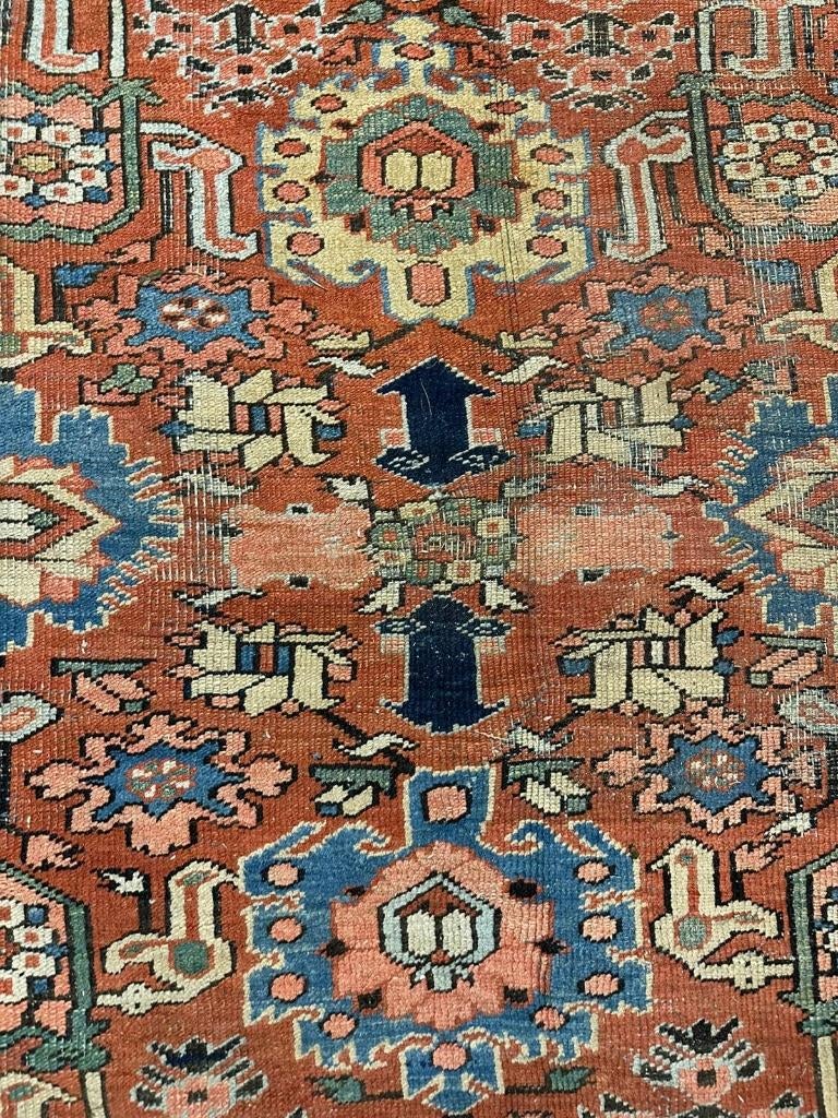 Antiek Perzisch Tapijt Heriz ( Antique Carpet ) 360 x 292 cm, Gebruikt, Overige kleuren, Wol, 200 cm of meer