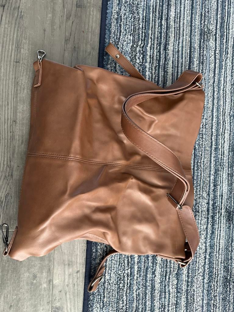 Bruine lederen Dutch Arrows tas (vintage), Ophalen of Verzenden, Zo goed als nieuw, Bruin