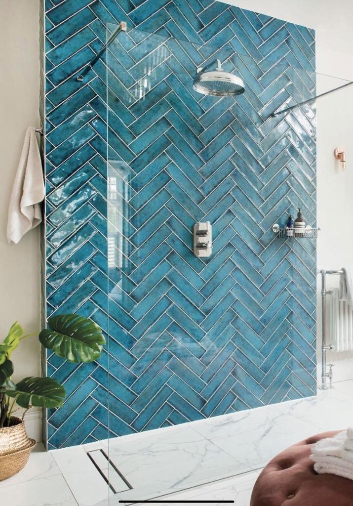 Zee blauwe en olijf groene handvormtegels-badkamertegels, Doe-het-zelf en Verbouw, Metalen, Nieuw, Overige metalen, Verzenden