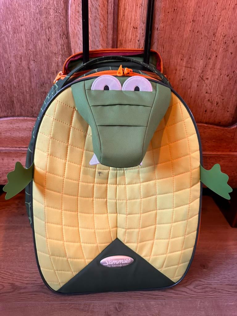 Krokodil kinderkoffer koffer kind Sammies Samsonite groen, Gebruikt, Ophalen of Verzenden, 55 tot 75 cm, Groen