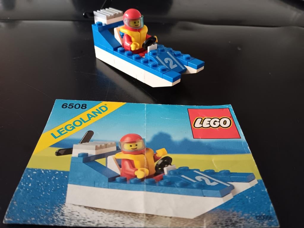 Vintage LEGO Legoland Speedboot 6508 met instructies, Ophalen of Verzenden, Zo goed als nieuw, Overige merken