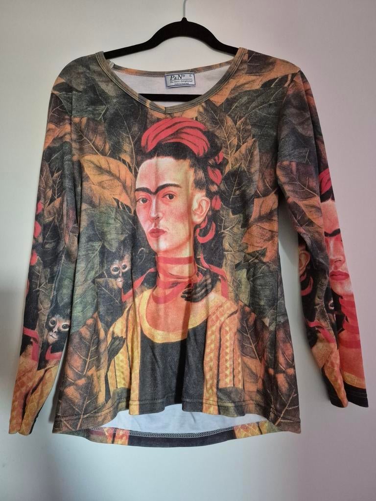 Frida Kahlo longsleeve, Kleding | Dames, Ophalen, Zo goed als nieuw, Lange mouw