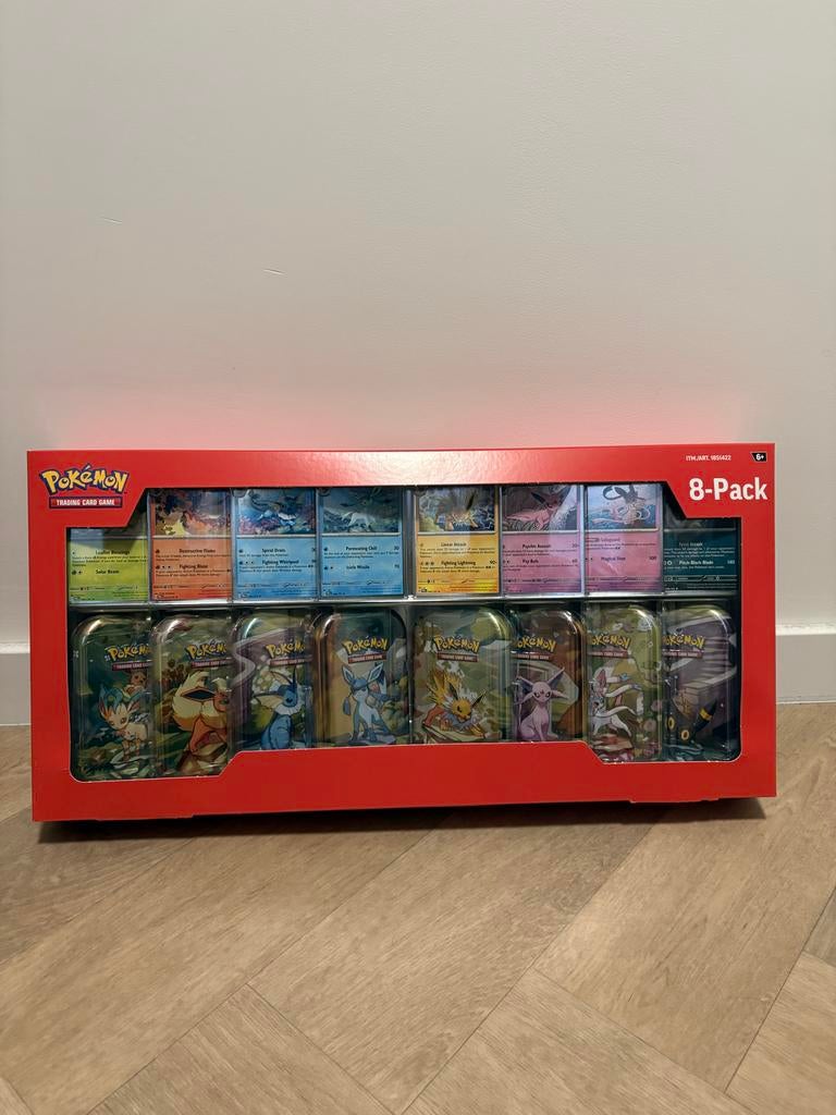 Nieuwe Pokémon Prismatic Mini Tin Display - 8-pack Sealed, Ophalen of Verzenden, Nieuw, Overige typen