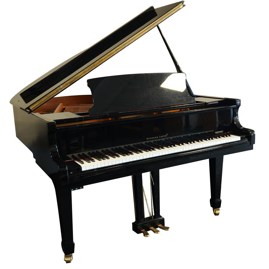 Hermann Jacobi 1.60 Vleugel - Zwart Hoogglans, Muziek en Instrumenten, Piano's, Gebruikt, Zwart, Ophalen of Verzenden, Hoogglans