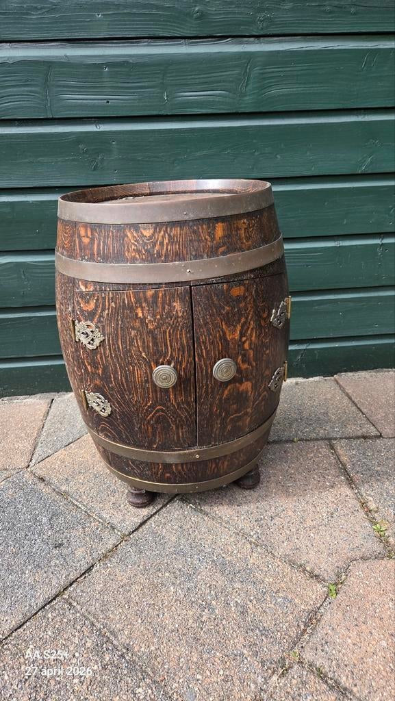 Unieke Wijnvat Kast - Vintage Houten Barmeubel, Ophalen