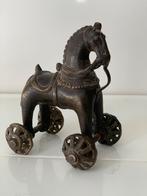 Antiek 19e eeuws bronzen tempelpaard uit India, Ophalen of Verzenden