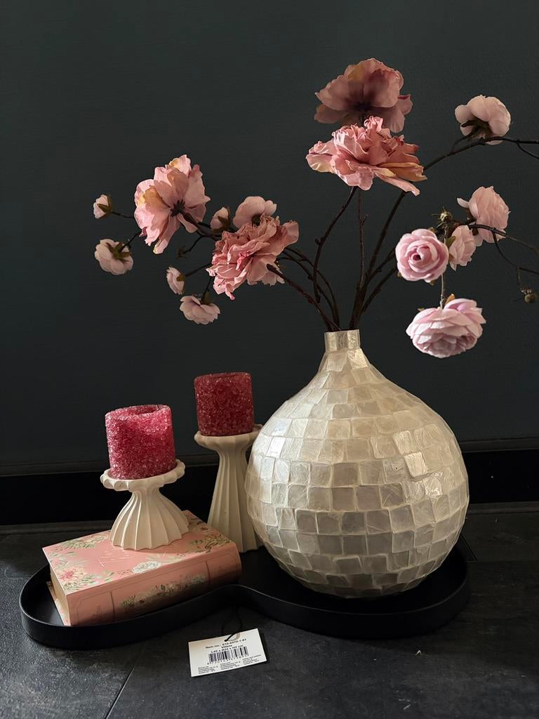 Decoratie set met light&living vaas,kandelaar,waxine en boek, Huis en Inrichting, Woonaccessoires | Overige, Ophalen of Verzenden