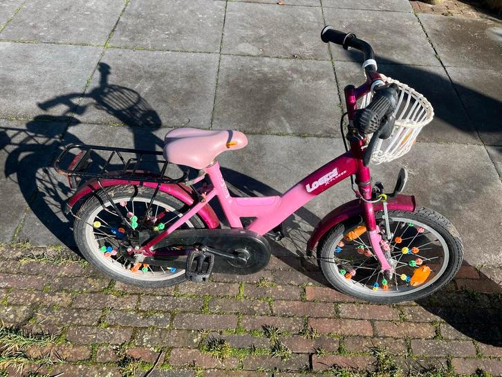 Loekie X-Plorer kinderfiets 16 inch - Roze, Fietsen en Brommers, Fietsen | Kinderfietsjes, Gebruikt, 16 tot 20 inch, Ophalen