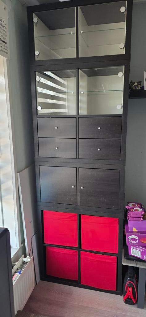 Ikea Kallax kasten met deurtjes, lades en bakken, Ophalen
