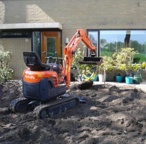 Minikraan inclusief machinist, Tuin en Terras, Ophalen of Verzenden