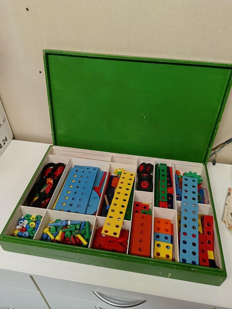 Vintage SIO Montage Bouwset in Houten Kist, Ophalen, Gebruikt, Overige merken