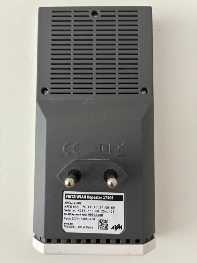 FRITZ! WLAN Repeater 1750E - Dual-Band WiFi Versterker, Computers en Software, Routers en Modems, Ophalen of Verzenden, Gebruikt