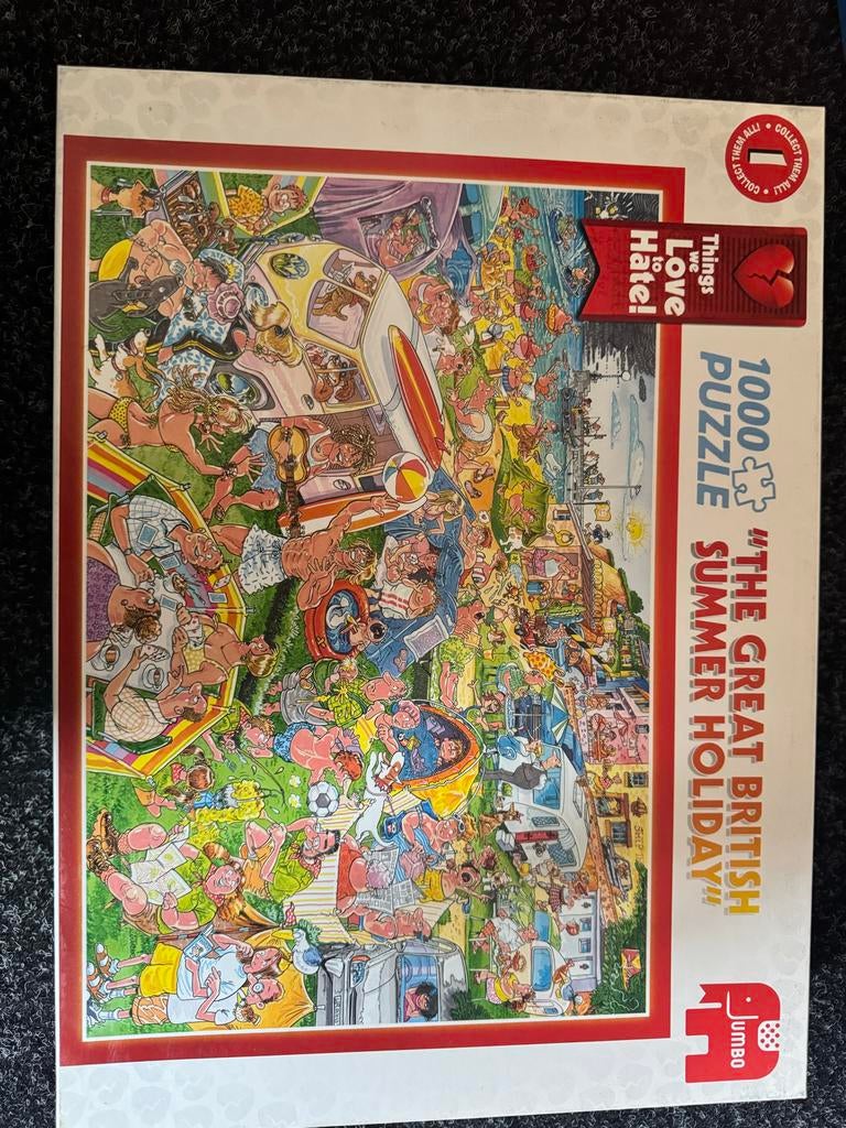 Jumbo 1000 stukjes puzzel "The Great British Summer Holiday", Ophalen, 500 t/m 1500 stukjes, Gebruikt, Legpuzzel