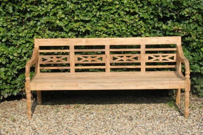 Teak stationsbank / teak tuinbank 190 cm, Verzenden, Nieuw, Teakhout