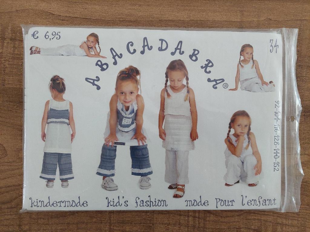 Meisjes naaipatroon Abracadabra broek en twee tops, Hobby en Vrije tijd, Kledingpatronen, Kind, ., Nieuw, Ophalen of Verzenden