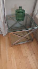 2 Riviera Maison koffietafels RVS met glazen blad, Ophalen of Verzenden