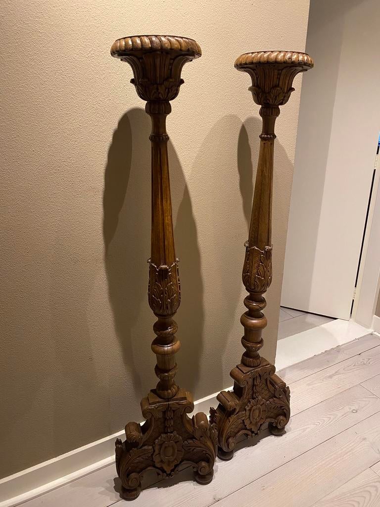 Eikenhouten pied de stal, 2x., Ophalen