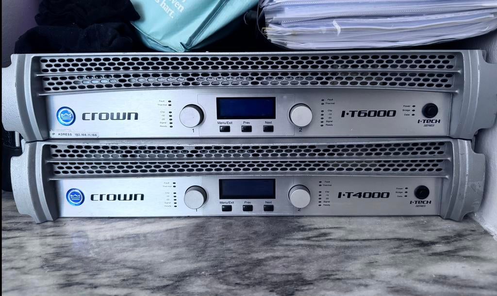 Crown I-T4000, Zo goed als nieuw, Minder dan 60 watt, Front, Rear of Stereo speakers, Ophalen