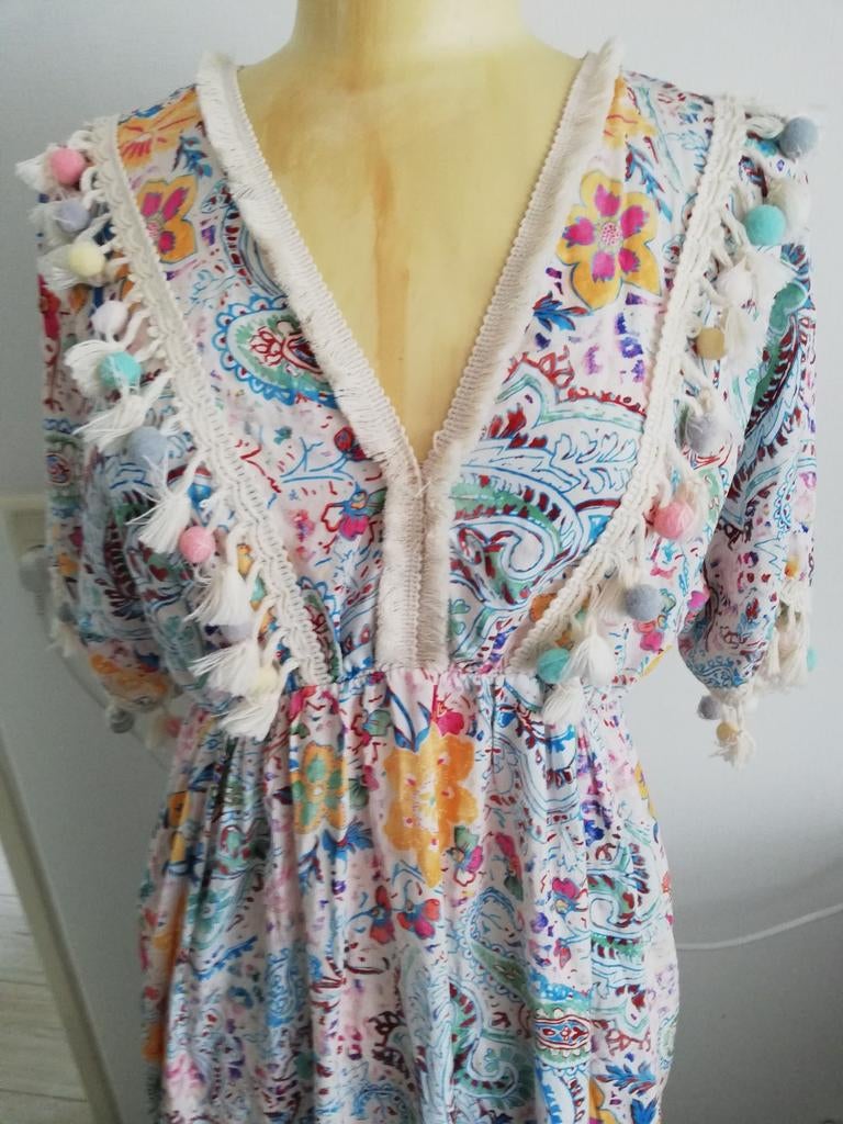 Beeldige Maxi  jurk  ibiza style mt 38, Kleding | Dames, Jurken, Verzenden, Nieuw, Maat 38/40 (M), Onder de knie