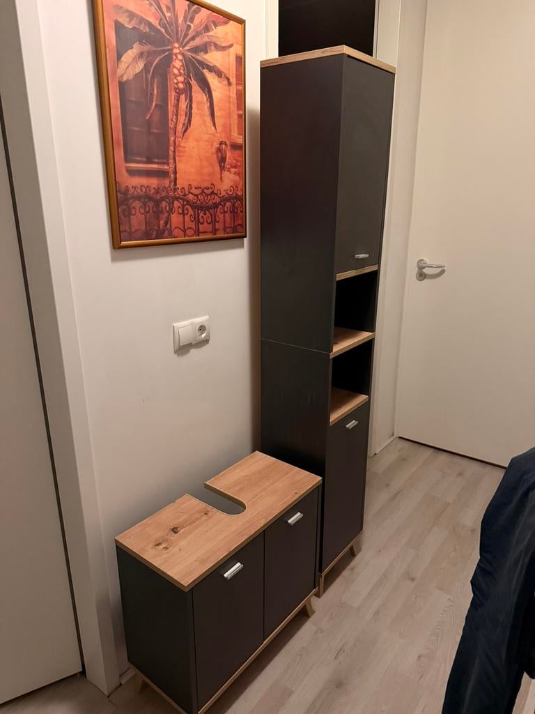 Badkamer meubels set antraciet en eiken, Ophalen, Zo goed als nieuw