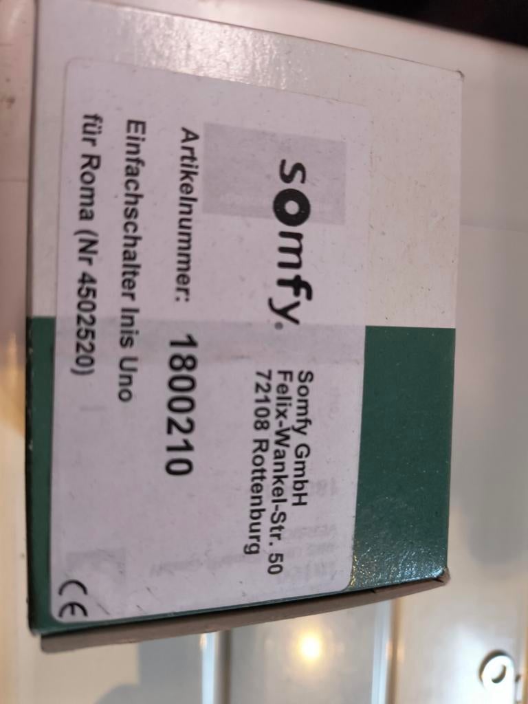 Somfy Inis Uno Eenvoudige Schakelaar voor Roma Rolluiken, Ophalen of Verzenden, Nieuw, Schakelaar