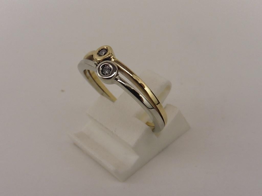 Gouden damesring met briljant                             G7, Gebruikt, Overige kleuren, ., Ophalen of Verzenden