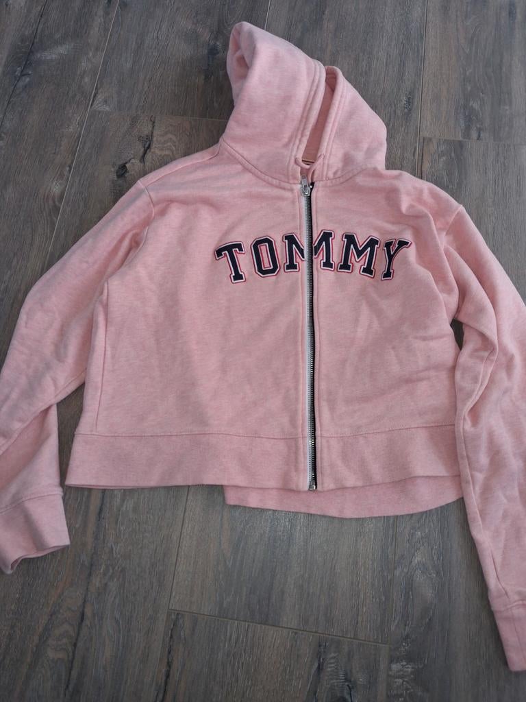 Tommy Hilfiger Dames Hoody Vest Roze Maat M ZGAN, Maat 38/40 (M), Ophalen of Verzenden, Zo goed als nieuw, Roze