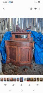 Antiek mahonie houten dressoir met spiegel, Antiek en Kunst, Antiek | Meubels | Kasten, Ophalen of Verzenden