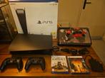 PS5 met 2 controllers, arcade stick 2 games en externe hd2tb, Spelcomputers en Games, Ophalen, Gebruikt