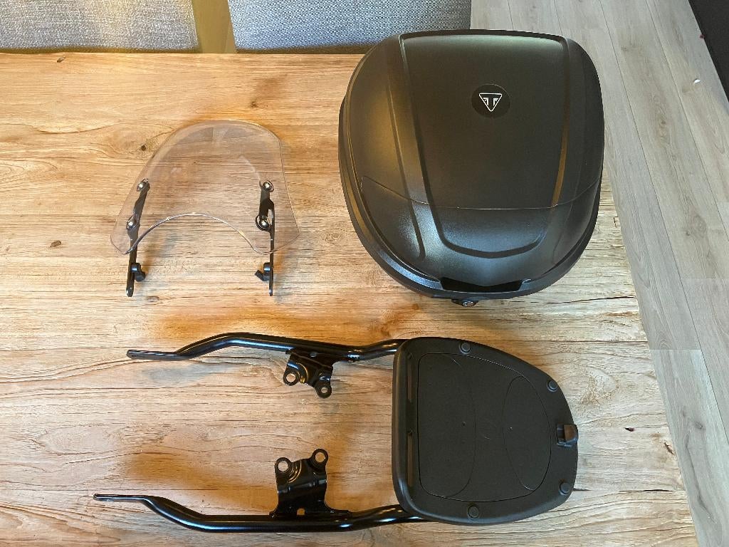 Topkoffer en windscherm voor Triumph speed twin 900, Ophalen of Verzenden, Zo goed als nieuw