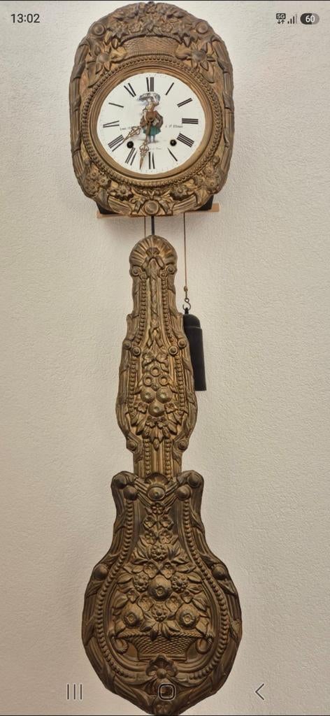 Antieke klok met ornamenten, Ophalen of Verzenden