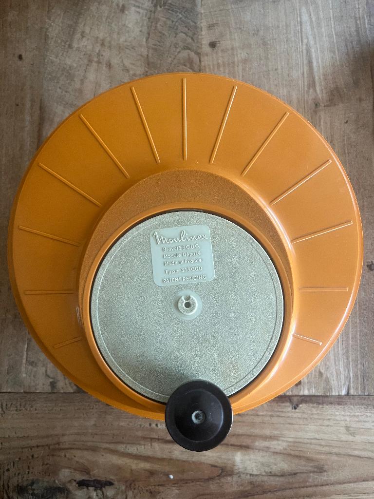 Vintage moulinex slacentrifuge, Kunststof, Ophalen of Verzenden, Overige merken, Oranje