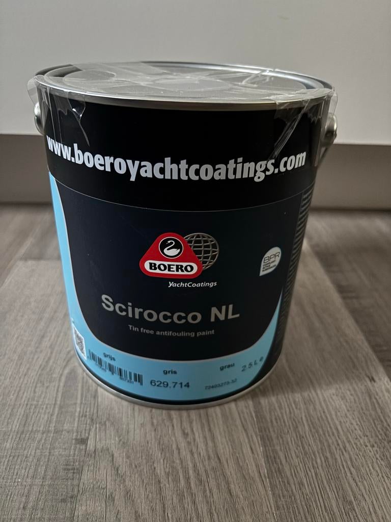 Boero Scirocco NL Antifouling Grijs 2,5L - Tin-vrij, Ophalen of Verzenden, Nieuw, Onderhoud en Reparatie