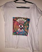 Tshirt wit met opdruk peace maat m/l, Ophalen of Verzenden, Zo goed als nieuw, Wit, Korte mouw