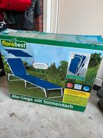 Florabest Ligbed met zonneluifel - Nieuw in doos, Tuin en Terras, Ophalen of Verzenden, Nieuw, Aluminium, Inklapbaar