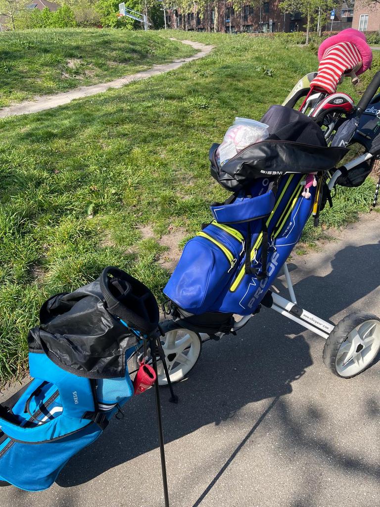 Goed gevulde golftas met clubs, Ophalen, Gebruikt