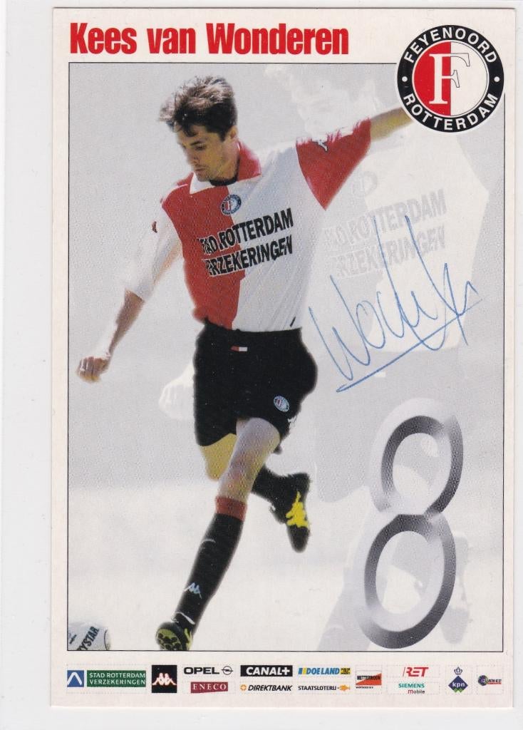 Kees van Wonderen Feyenoord Rotterdam ECHTE handtekening, Verzenden, Zo goed als nieuw, Feyenoord, Spelerskaart