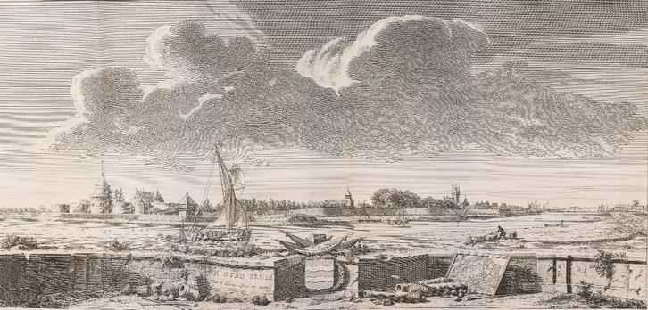 Sluis; J C Philips  Isaac Tirion - De stad Sluis,, Antiek en Kunst, Kunst | Etsen en Gravures, Ophalen of Verzenden