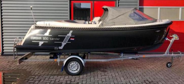 Corsiva 500 tender sloep met 20 pk Suzuki 4 takt met trailer, Watersport en Boten, Motorboten en Motorjachten, Zo goed als nieuw