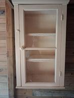 Vintage wandkastje met glazen deur, Ophalen