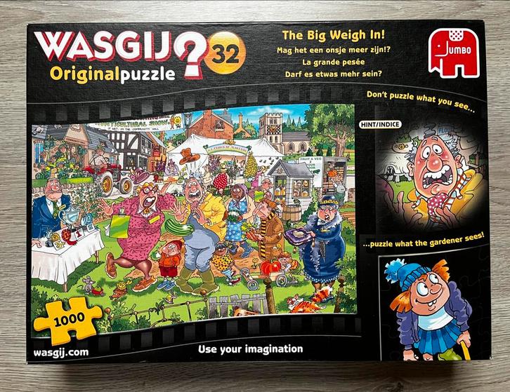 Wasgij Original 32: The Big Weigh In! 1000 stukjes, Hobby en Vrije tijd, Denksport en Puzzels, Zo goed als nieuw, Legpuzzel, 500 t/m 1500 stukjes