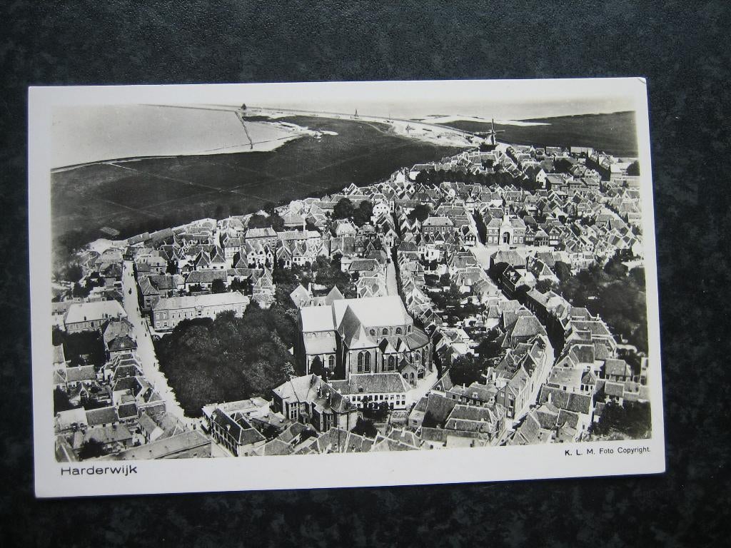 HARDERWIJK Luchtopname KLM, Verzamelen, Ophalen of Verzenden, 1940 tot 1960, Gelderland