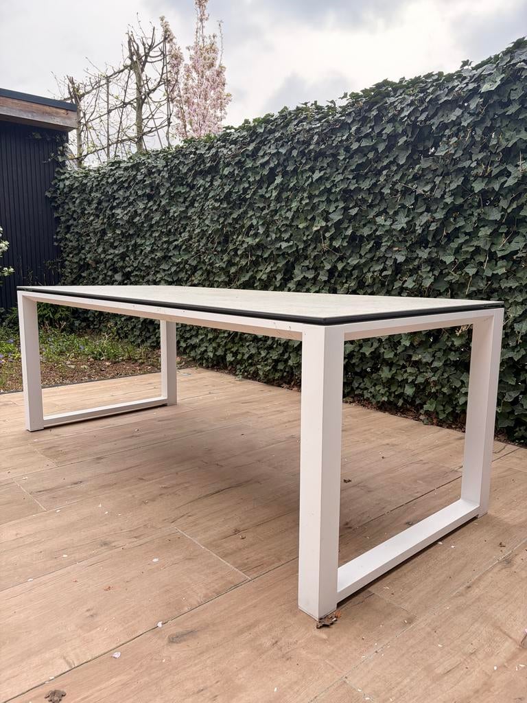 Tuintafel Primavera 210x90 Keramiek, Tuin en Terras, Tuintafels, Ophalen, Gebruikt, Rechthoekig, Metaal
