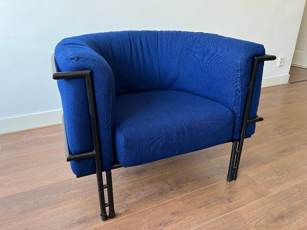 Vintage Harvink Design Fauteuil - Postmodern - Blauw, Huis en Inrichting, Fauteuils, Ophalen, Design, Post-Modern, De Sede Stijl, Vintage, Minimalistisch