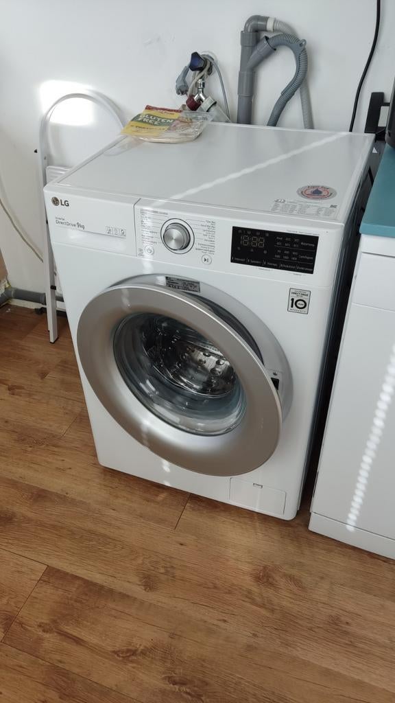 LG Wasmachine Inverter Direct Drive 9 kg, Ophalen, 1200 tot 1600 toeren, Gebruikt, 8 tot 10 kg